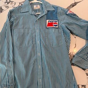 80’s Pepsi Blue Striped Men's Shirt